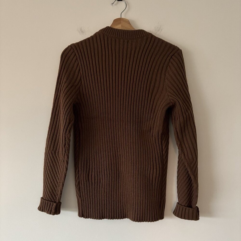 Eddie Bauer Women XS Brown Cable Knit Sweater Capsule Minimalist Outdoor Cottage - Picture 8 of 16